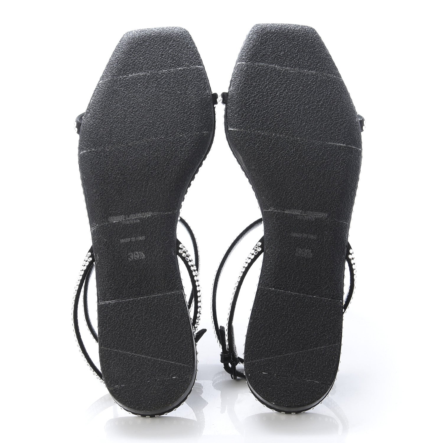 Saint Laurent Calfskin Studded Raso Seta Sandals 39.5 Black 5 of 9