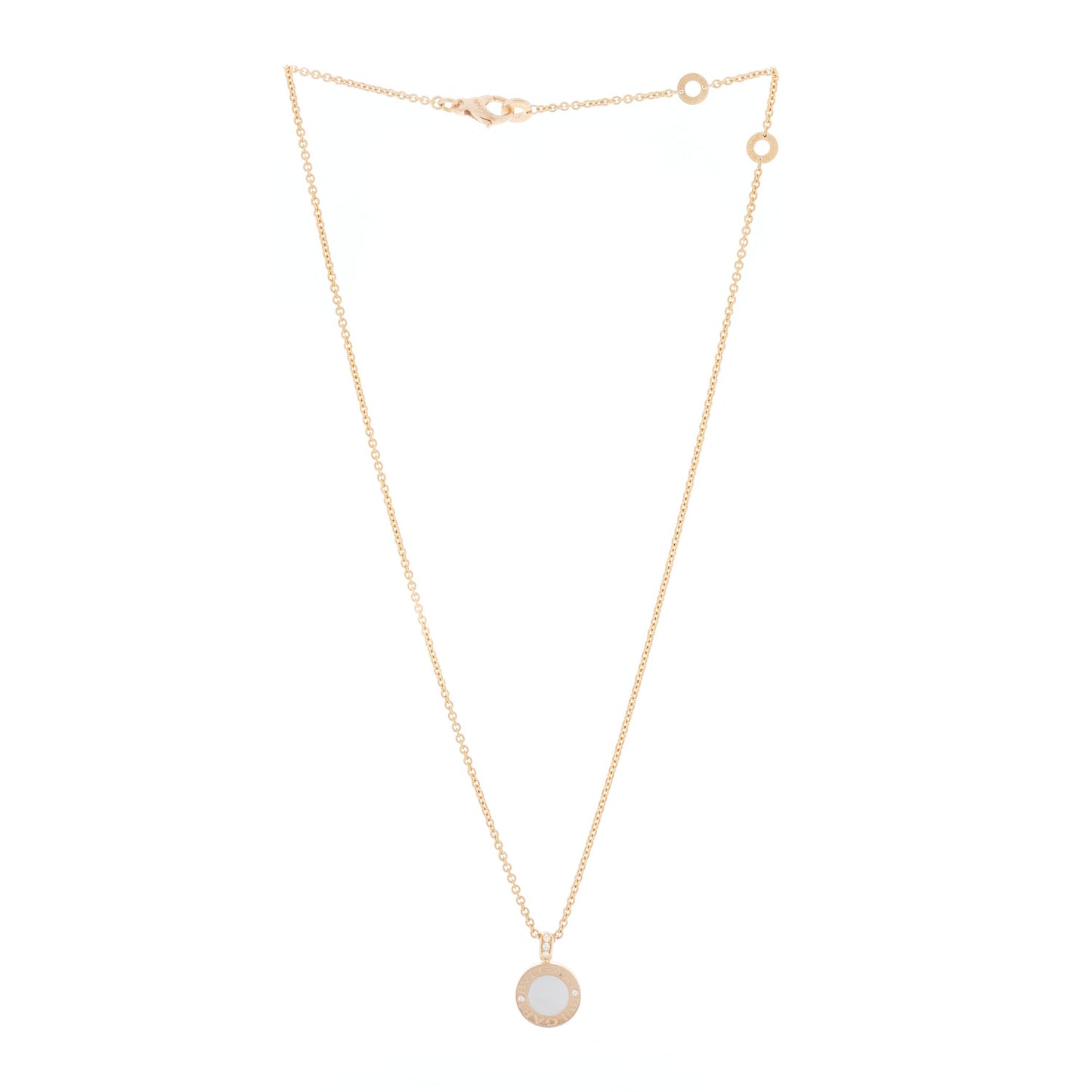18K Rose Gold Diamond Black Onyx Mother of Pearl BVLGARI BVLGARI Pendant Necklace