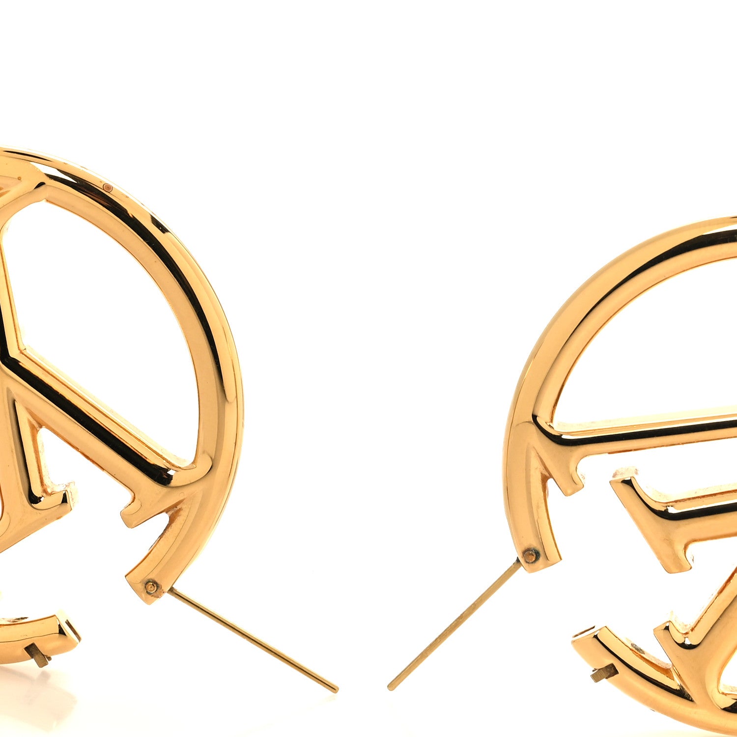 Louis Vuitton Metal Louise Hoop Earrings Gold 3 of 4