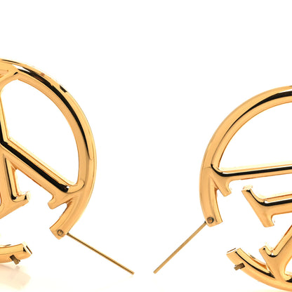 Louis Vuitton Metal Louise Hoop Earrings Gold 3 of 4