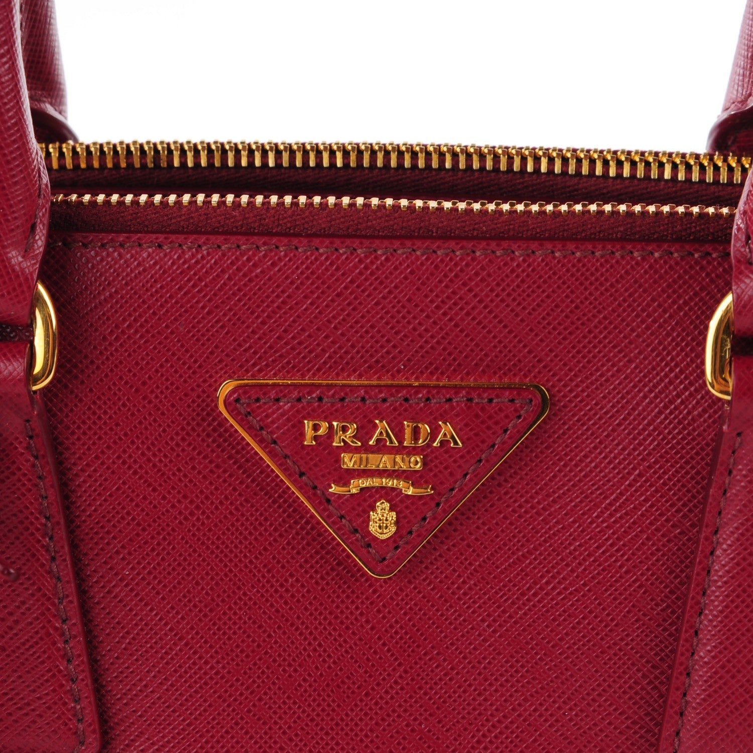 Prada Saffiano Mini Galleria Double Zip Tote Cerise 7 of 11