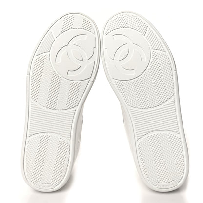 Chanel Calfskin Womens CC Logo Sneakers 37 White 5 of 9
