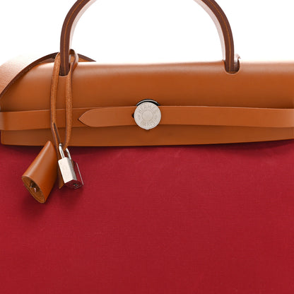 Hermes Vache Hunter Toile Herbag Zip 31 PM Rubis 9 of 11