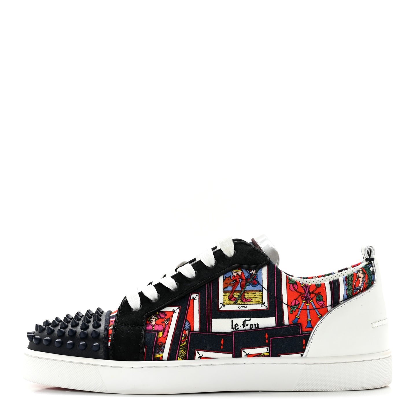 Calfskin Mens Louis Junior Spikes Orlato Flat Sneakers 42 Black Multi