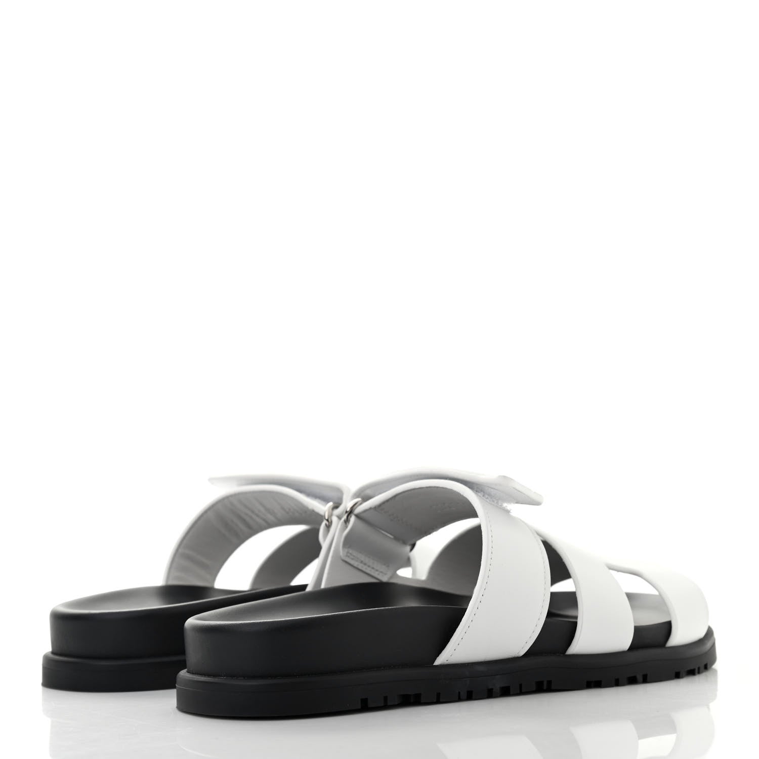 Hermes Calfskin Womens Chypre Sandals 36.5 White 4 of 8