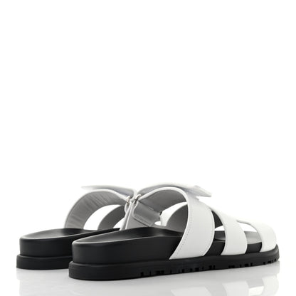 Hermes Calfskin Womens Chypre Sandals 36.5 White 4 of 8