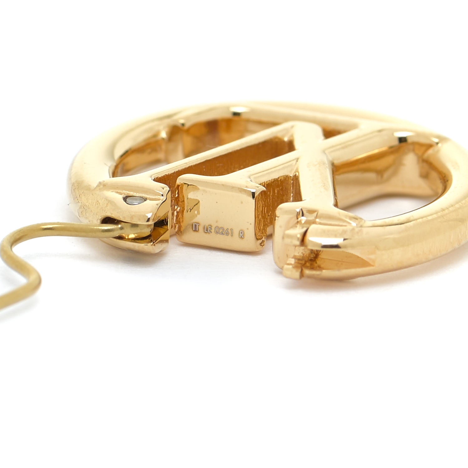 Louis Vuitton Metal Small Louise Hoop Earrings Gold 5 of 5