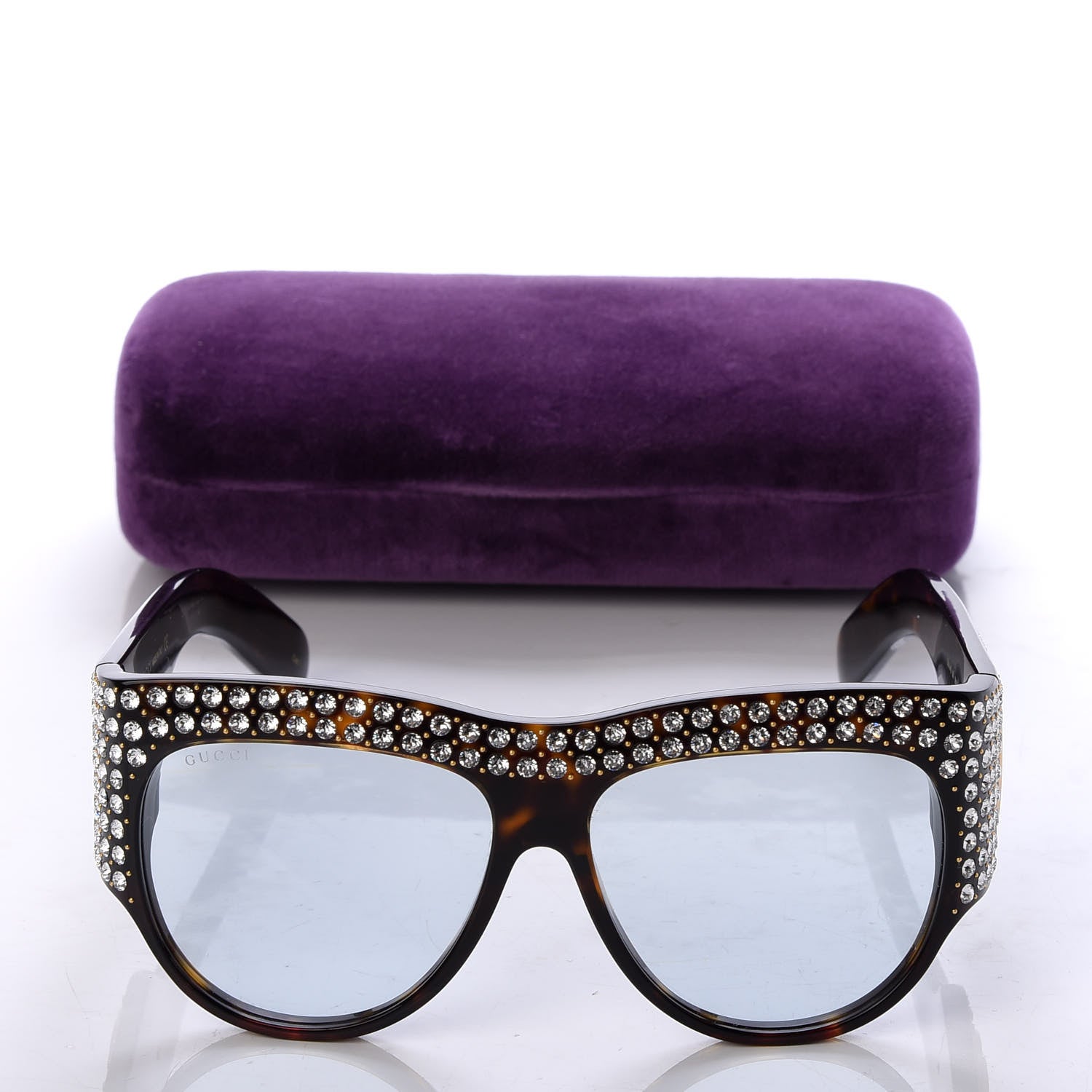 Gucci Acetate Crystal Oversize Hollywood Forever Sunglasses GG0144S Tortoiseshell 8 of 8