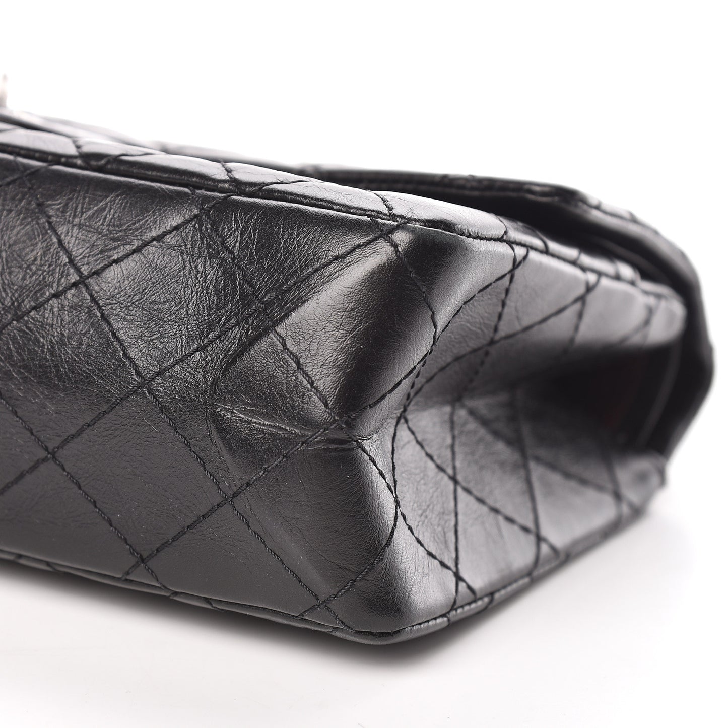 Aged Calfskin Quilted 2.55 Reissue 225 Flap Black