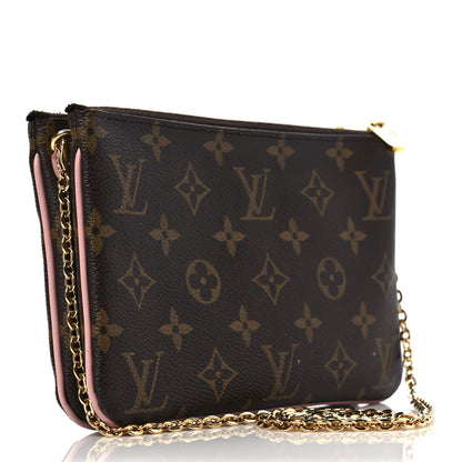 Louis Vuitton Monogram 2020 Christmas Animation Big Wheel Double Zip Pochette Rose Ballerine 3 of 10