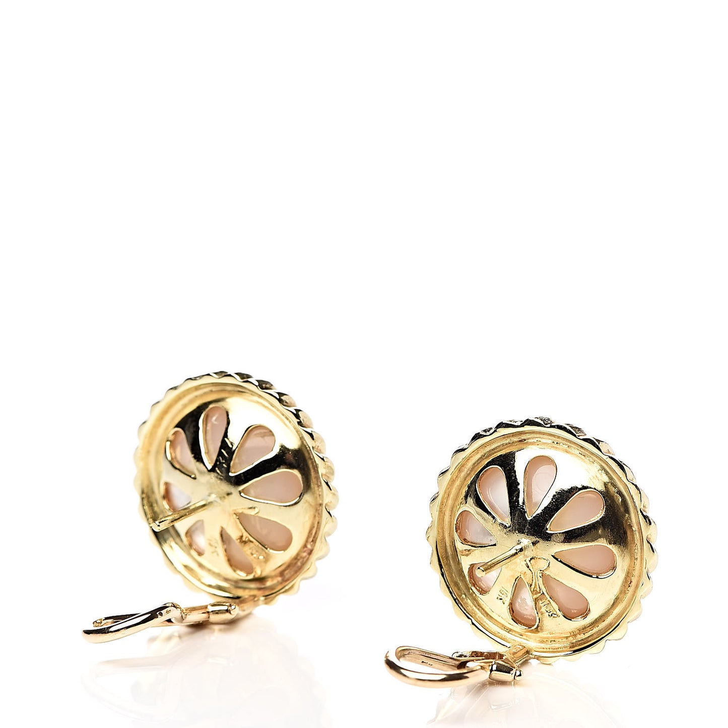 18K Yellow Gold Mabe Pearl 14.5mm Earrings