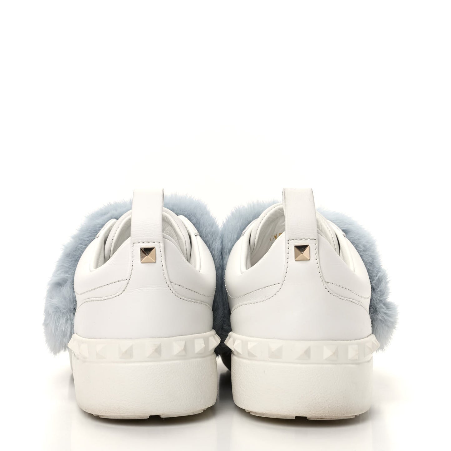 Calfskin Mink Fur Sneakers 38 White Niagara
