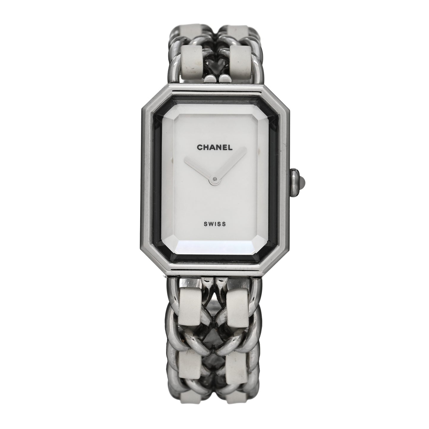 Stainless Steel Lambskin Mother of Pearl 20mm Chain Premiere Quartz Watch White S