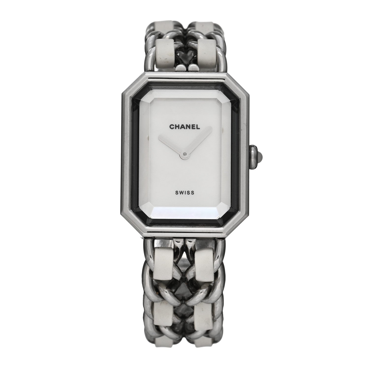 Chanel Stainless Steel Lambskin Mother of Pearl 20mm Chain Premiere Quartz Watch White S 1 of 4
