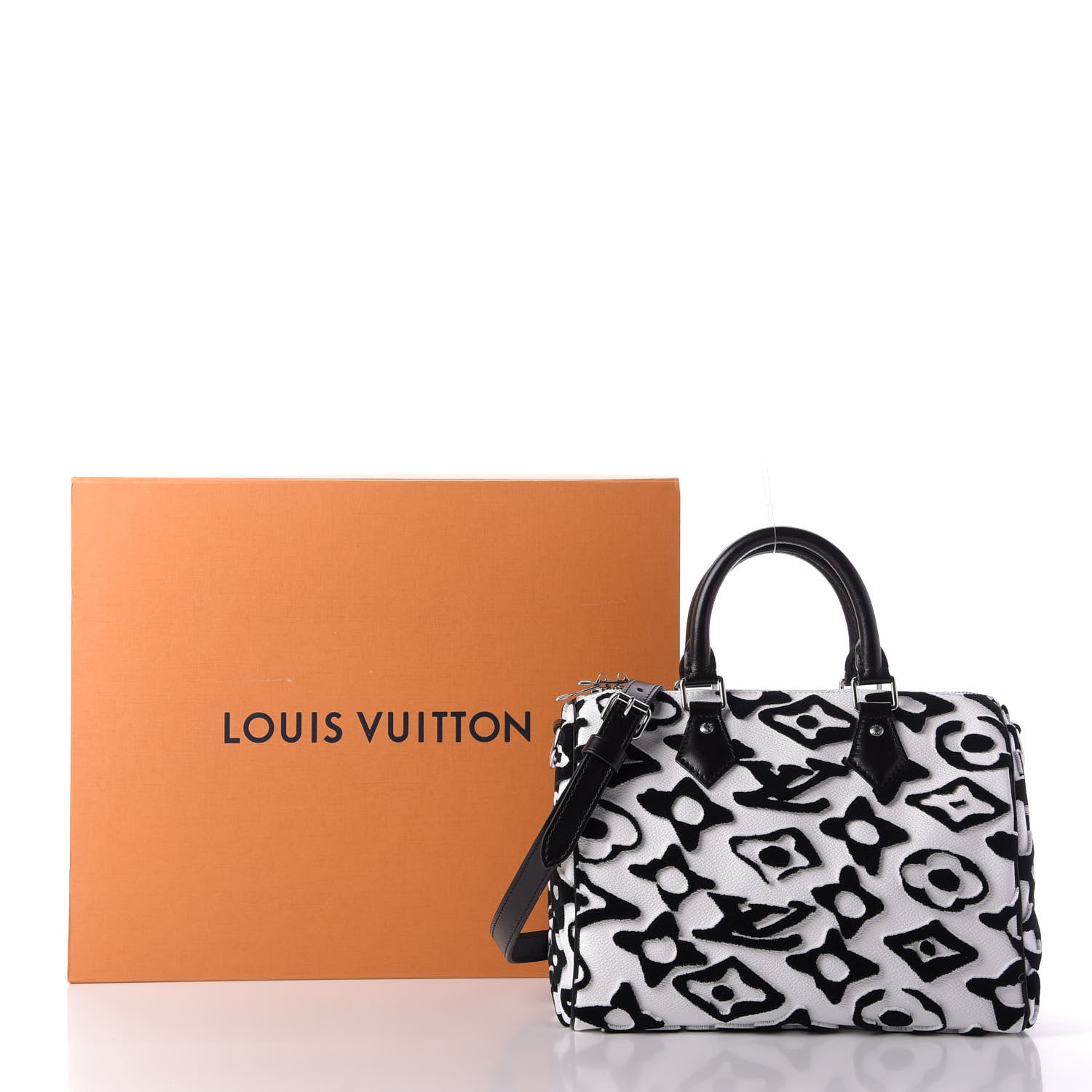 Louis Vuitton X UF Tufted Monogram Speedy Bandouliere 25 White Black 10 of 10