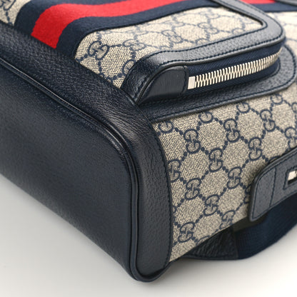 Gucci GG Supreme Monogram Textured Dollar Calfskin Web Small Ophidia Day Backpack Beige Blue Black 8 of 8