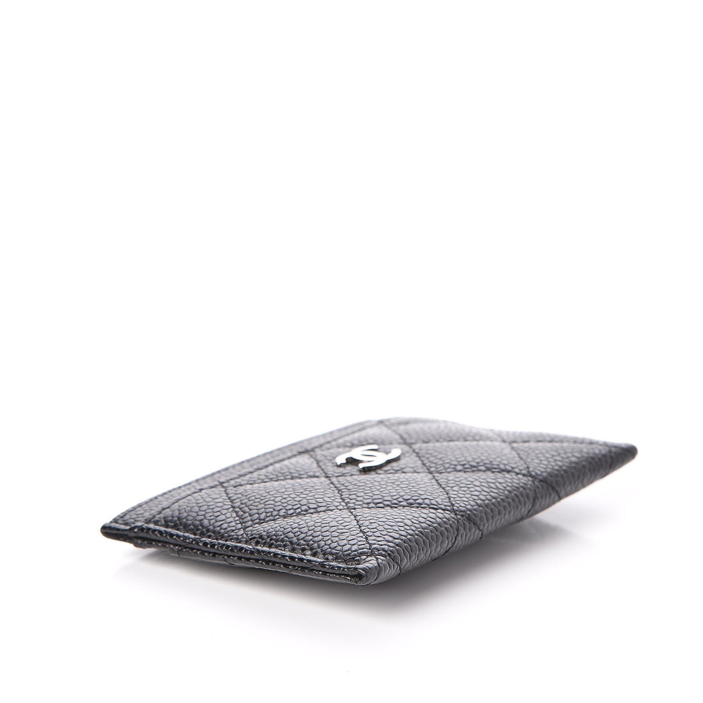 Caviar Quilted Card Holder Black