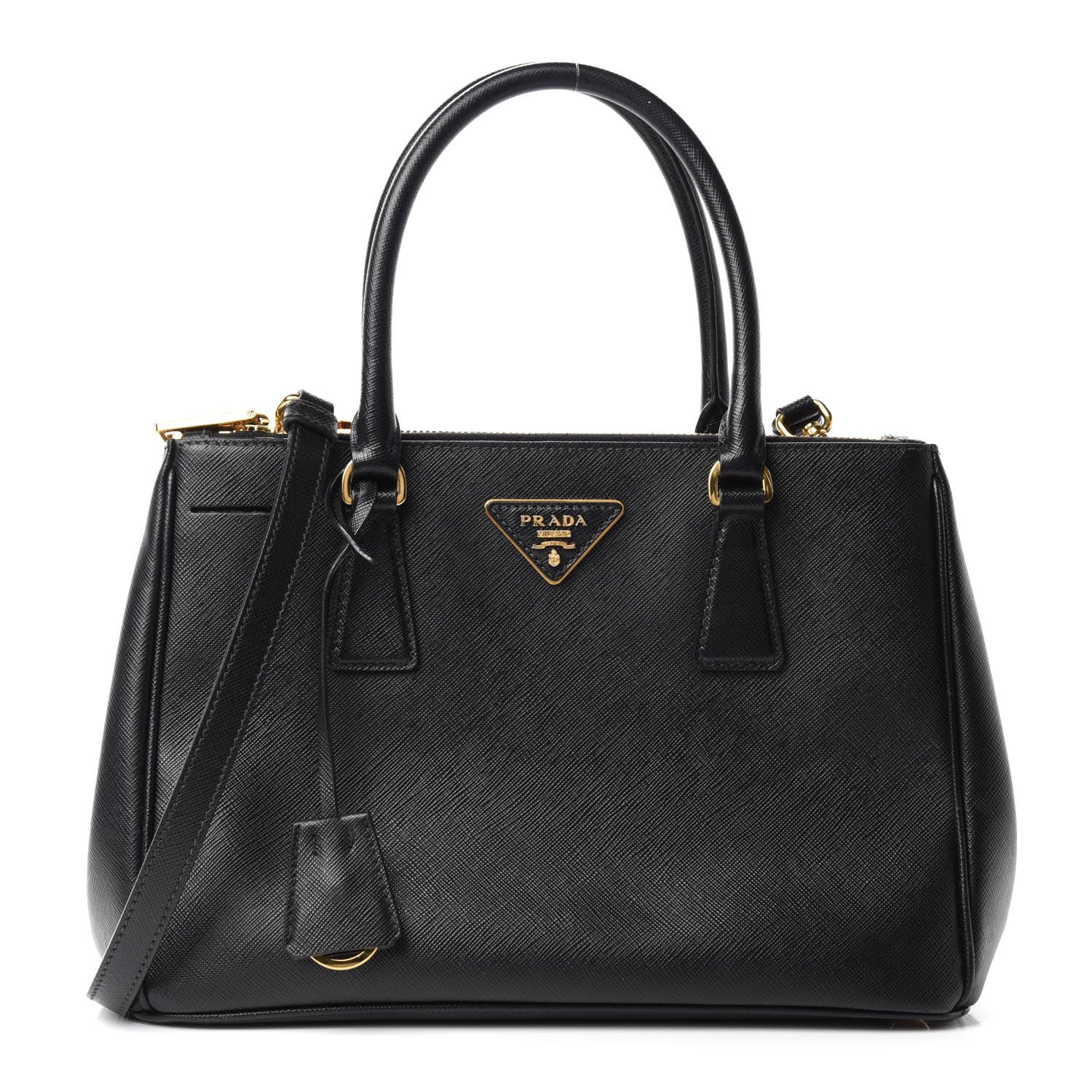 Prada Saffiano Small Galleria Double Zip Tote Black 1 of 13