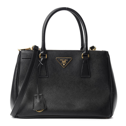 Prada Saffiano Small Galleria Double Zip Tote Black 1 of 13