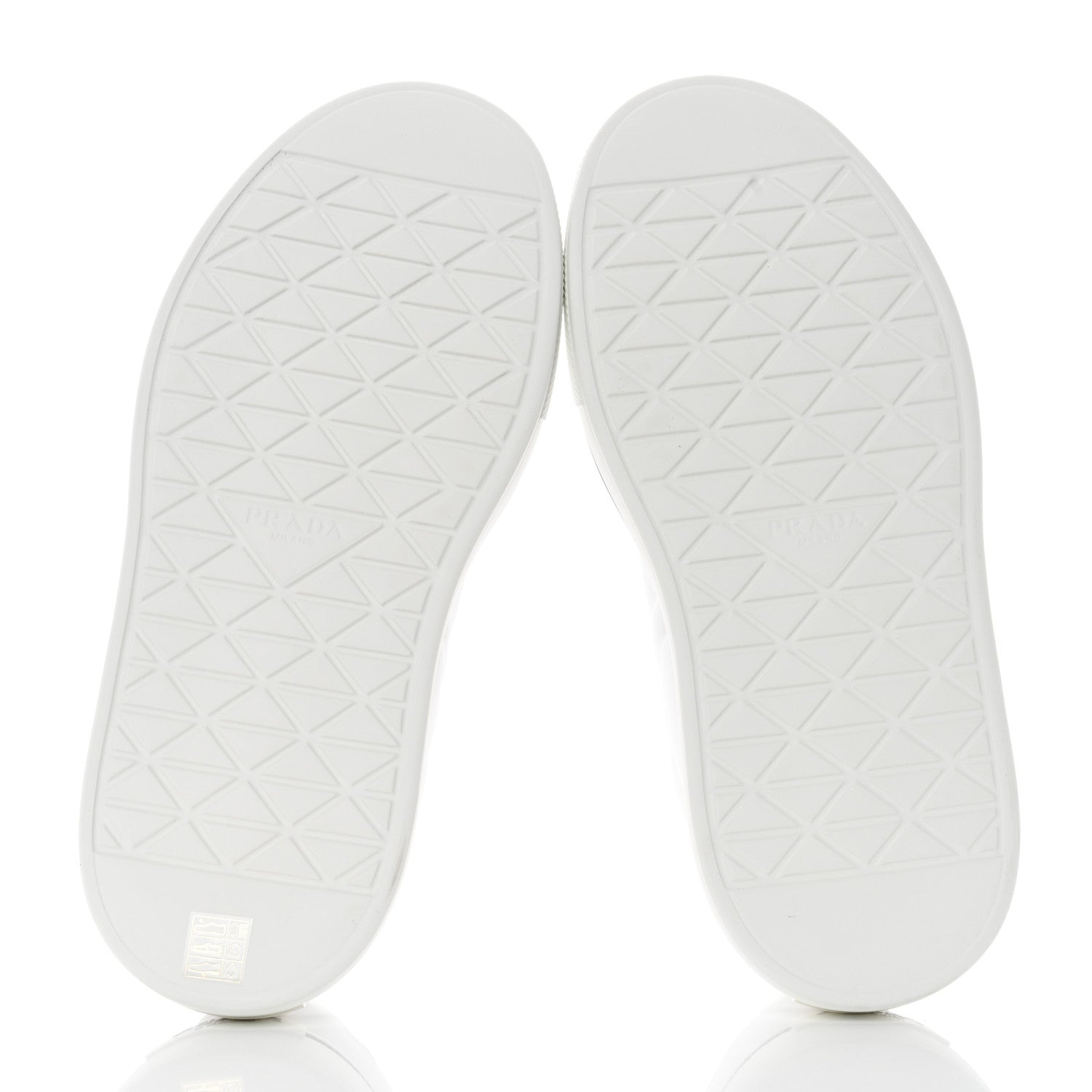 Prada Re-Nylon Spazzolato Rubber Triangle Logo Macro Quilted Mens 35mm Platform Sneakers 8 White 5 of 9