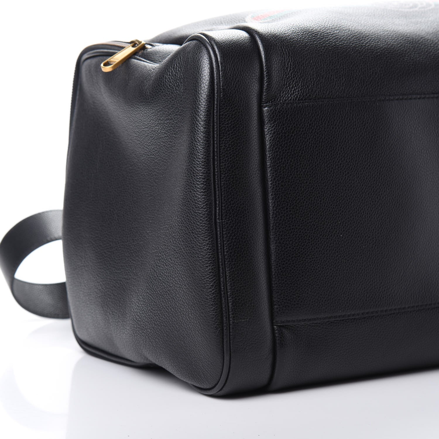 Gucci Grained Calfskin Logo Duffle Bag Black 8 of 11
