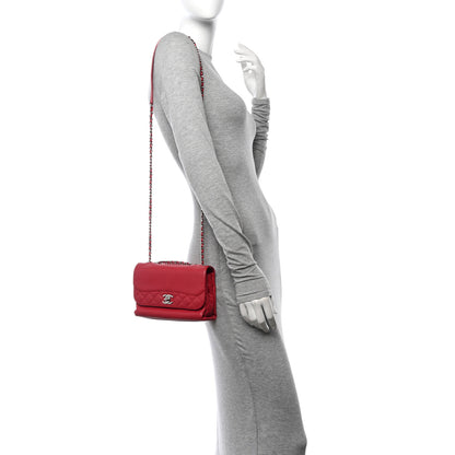 Chanel Calfskin Mini Tramezzo Flap Red 2 of 13