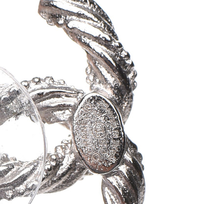 Chanel Crystal CC Twisted Earrings Silver 5 of 6