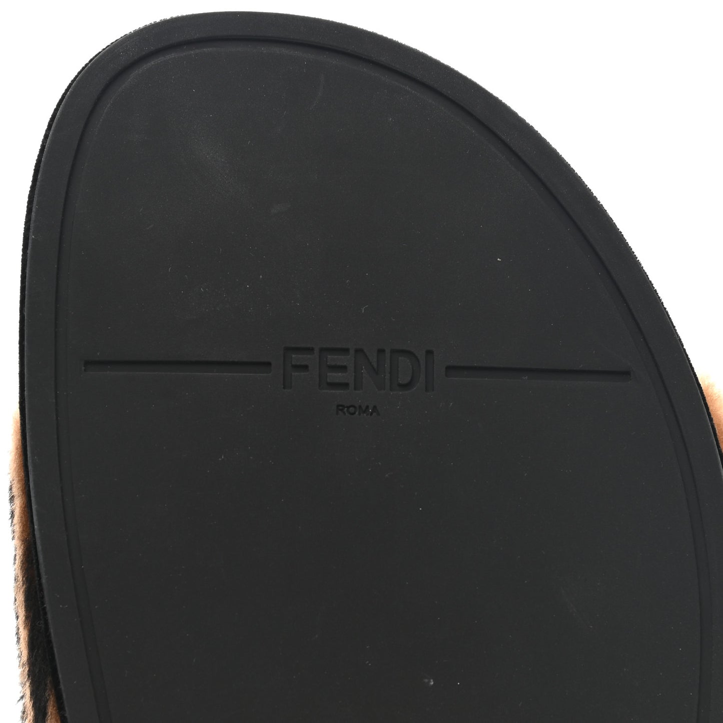 Shearling Macro FF Pool Slide Sandals 36.5 Scanbrown Black