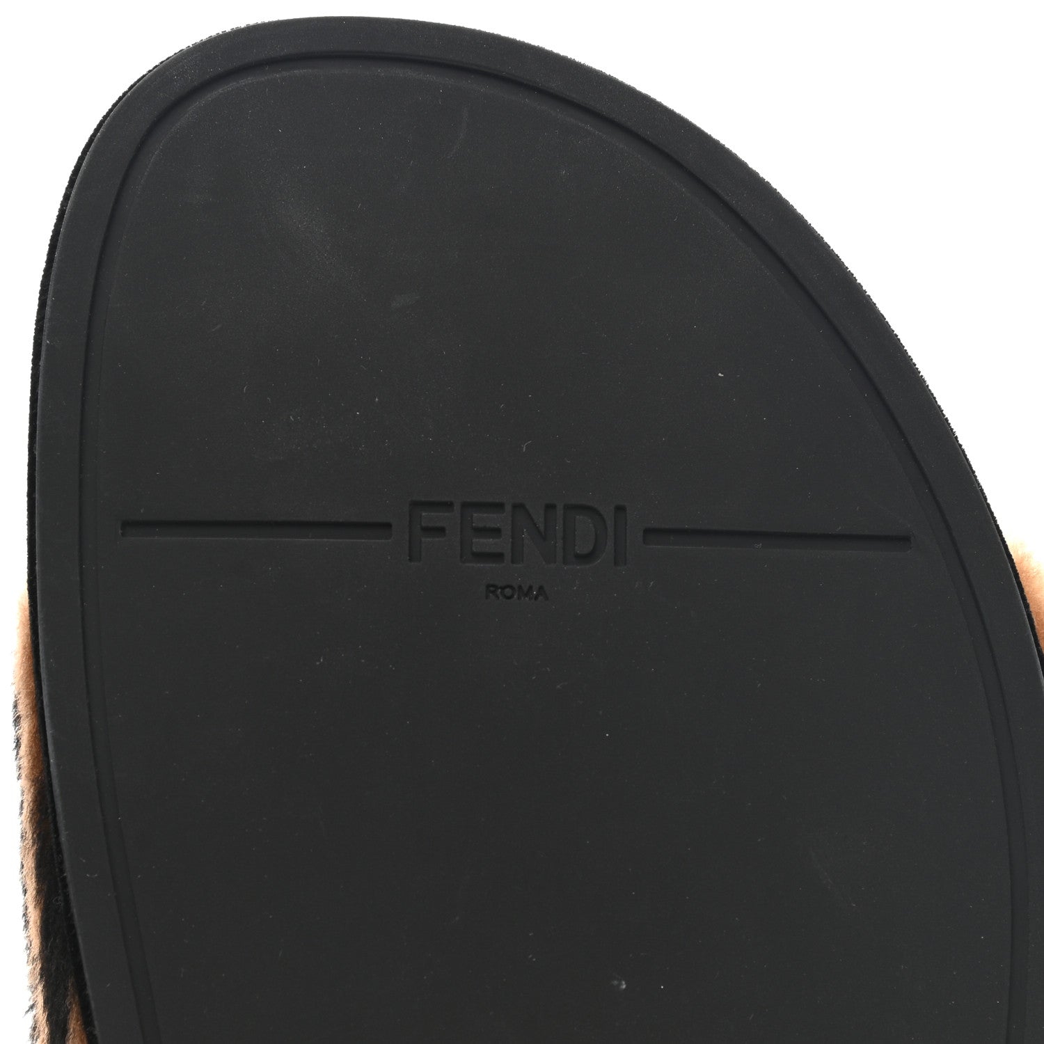 Fendi Shearling Macro FF Pool Slide Sandals 36.5 Scanbrown Black 6 of 8