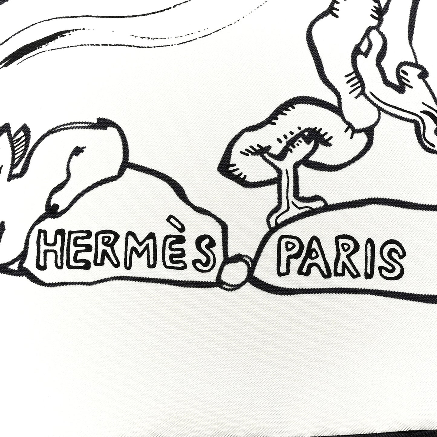 Silk Mille Et Un Lapins Scarf 90 White Black