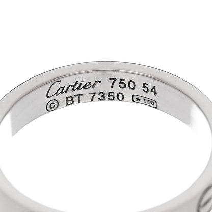 Cartier 18K White Gold 3.5mm LOVE Wedding Band Ring 54 6.75 4 of 5