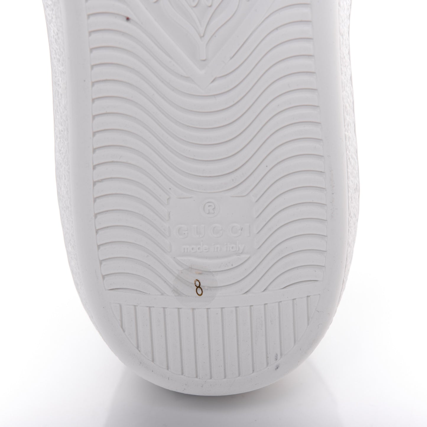 Calfskin Web GG Apple Embroidered Mens Ace Sneakers 8 White