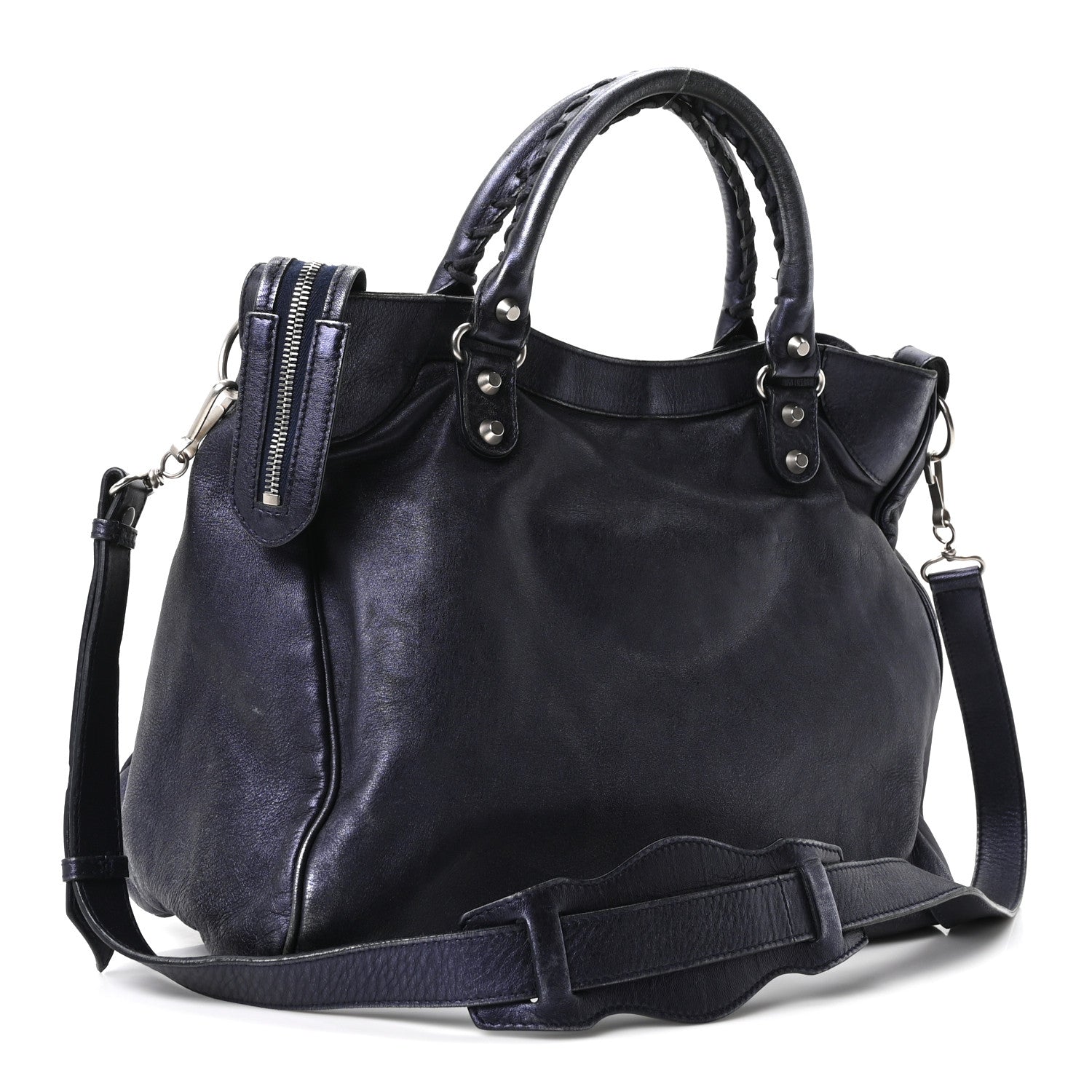 Balenciaga Metallic Agneau Classic Silver Hardware Velo Maree 3 of 10