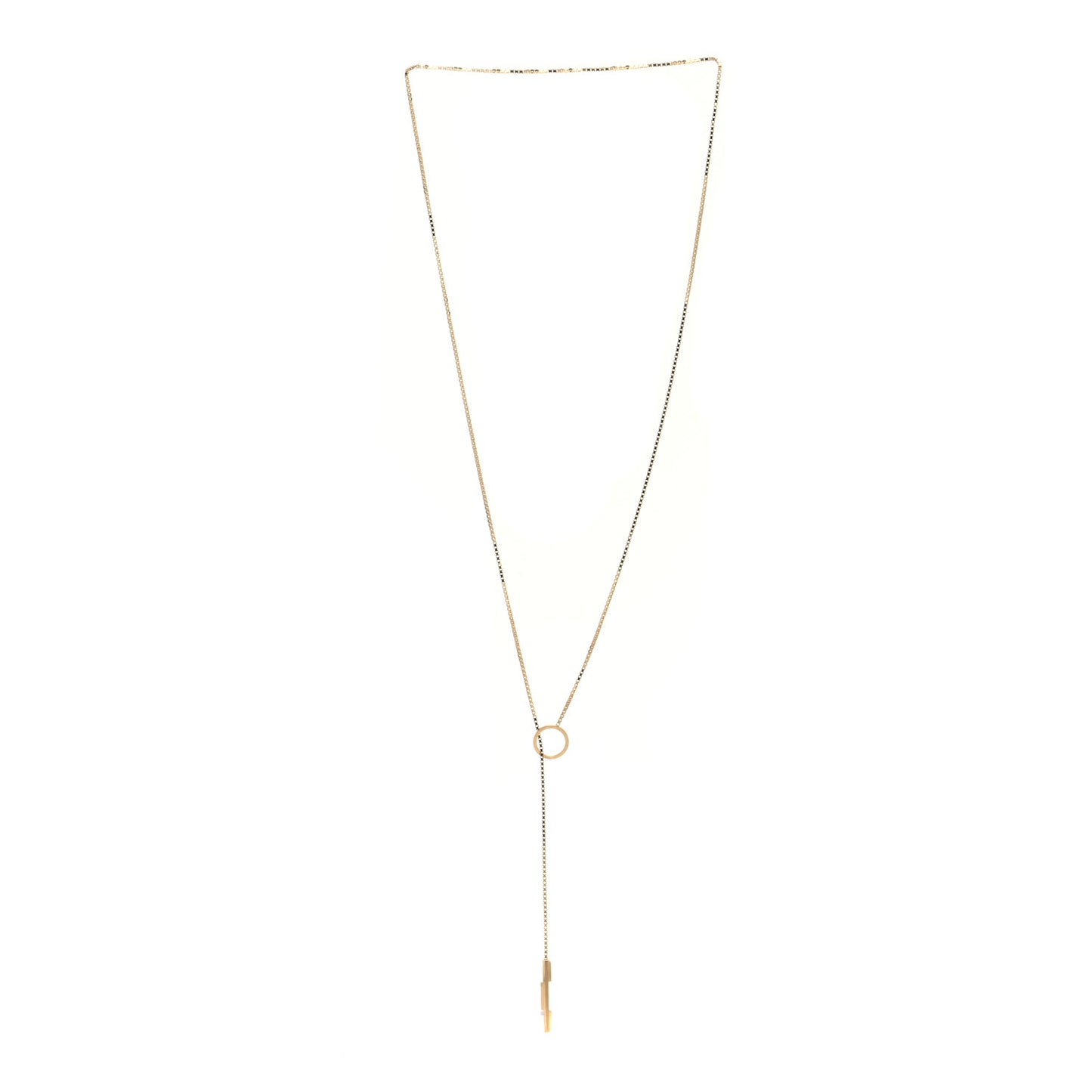 18K Yellow Gold 20mm Lariat Necklace