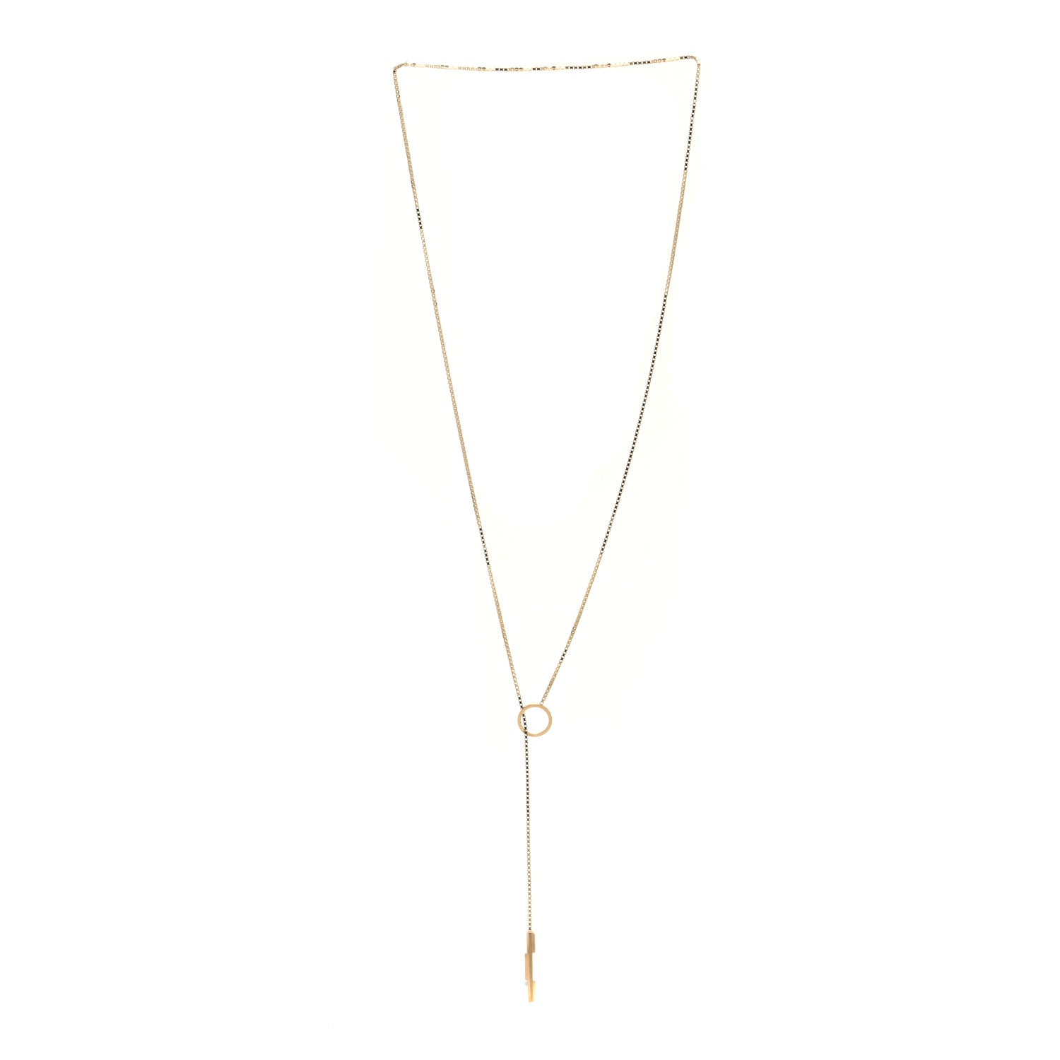 Gucci 18K Yellow Gold 20mm Lariat Necklace 3 of 6