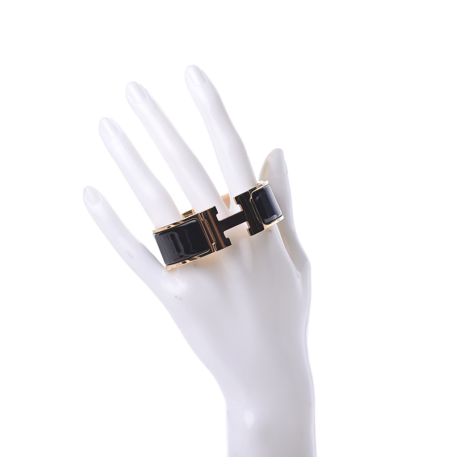 Hermes Enamel Wide Clic Clac H Bracelet PM Black 2 of 5