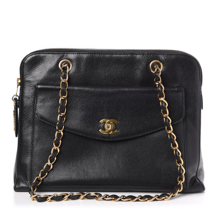 Chanel Caviar Flap Shoulder Bag Black 1 of 7