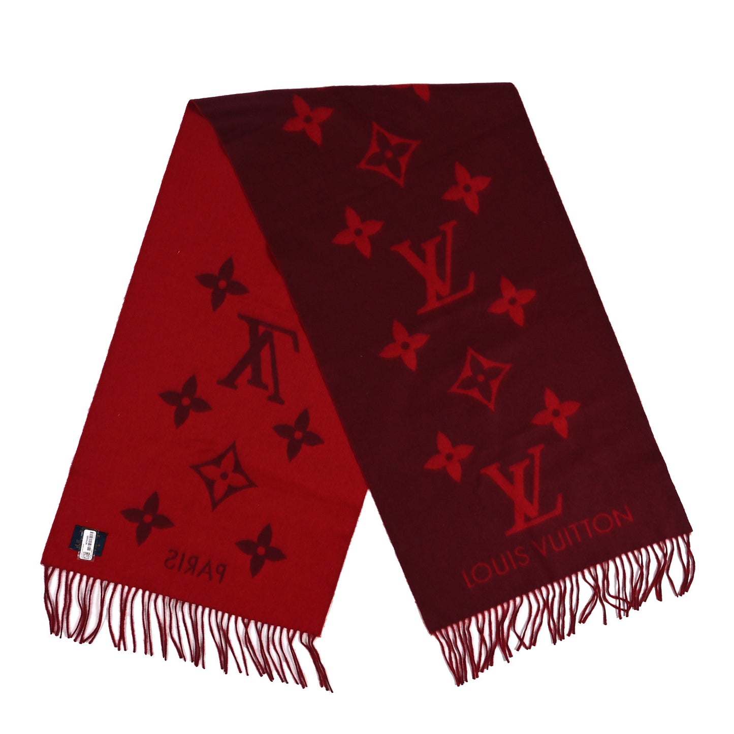 Cashmere Monogram Reykjavik Scarf Cherry