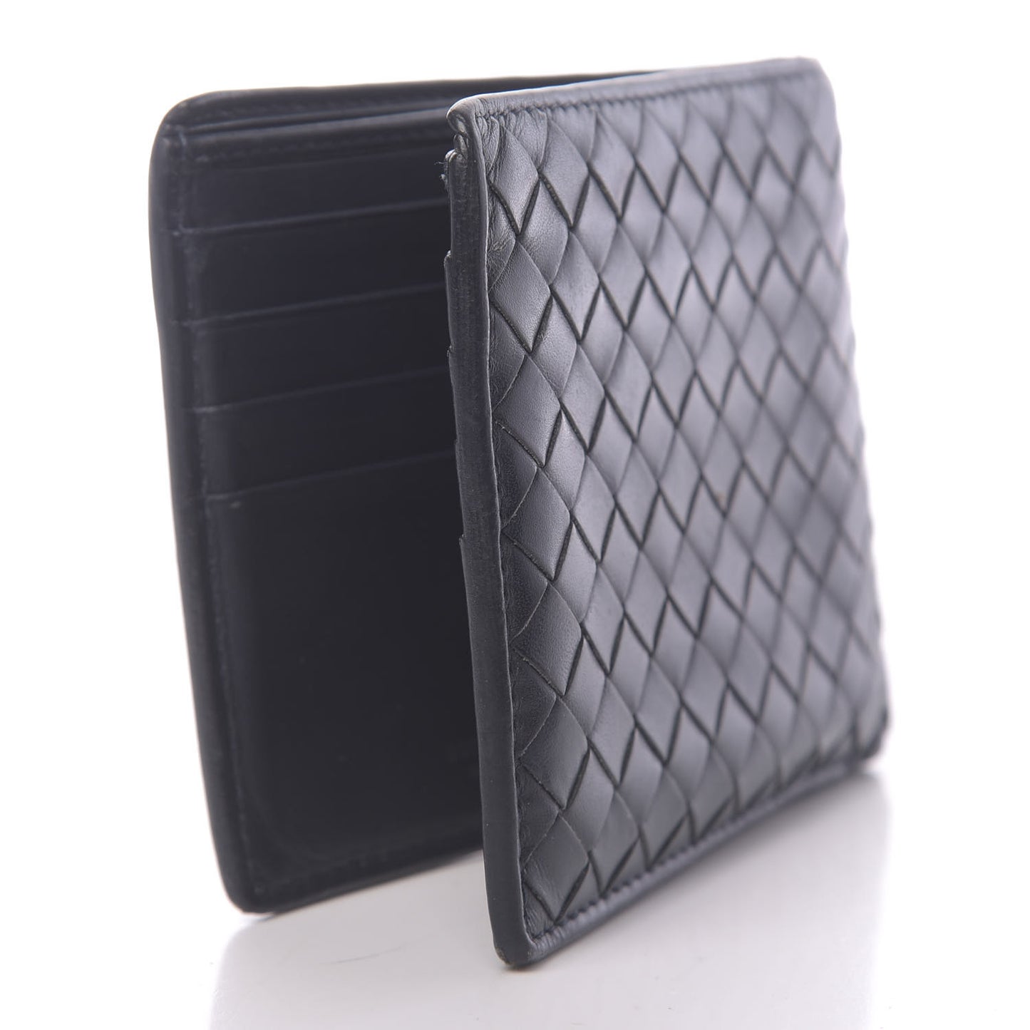 Nappa Intrecciato Bi-Fold Wallet Black