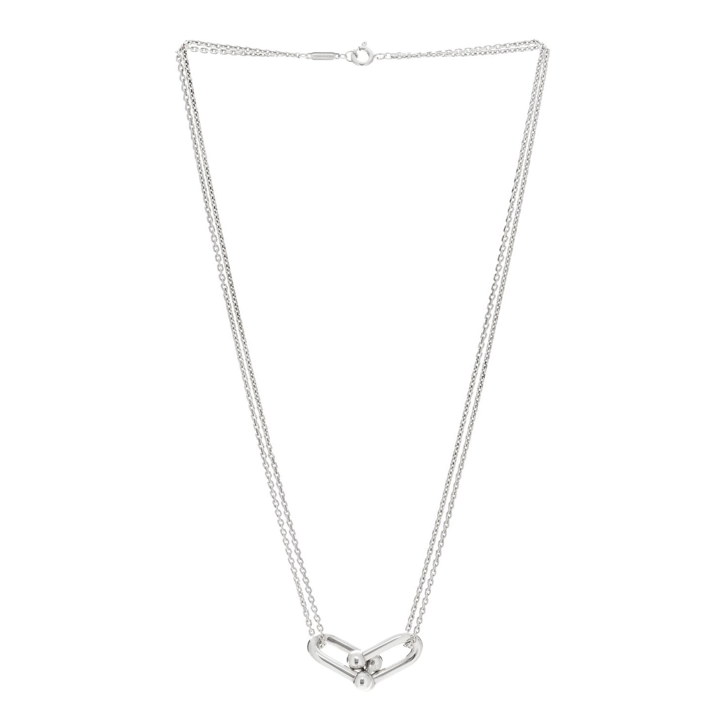 Sterling Silver Double HardWear Link Pendant Necklace