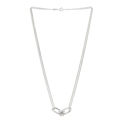 Tiffany Sterling Silver Double HardWear Link Pendant Necklace 3 of 6