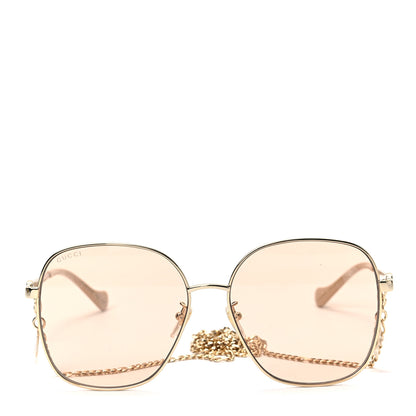 Gucci Metal Round Chain Sunglasses GG1089SA Gold 3 of 16