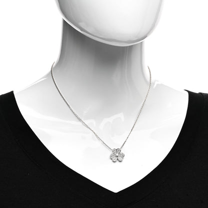 Van Cleef & Arpels 18K White Gold Diamond Small Frivole Pendant Necklace 2 of 5