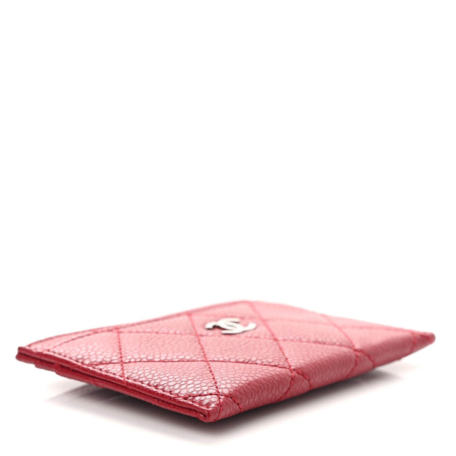 Chanel Caviar Quilted Card Holder Red 4 of 10
