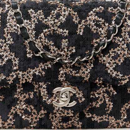 Chanel Sequin Medium Single Flap Black Gold 9 of 11