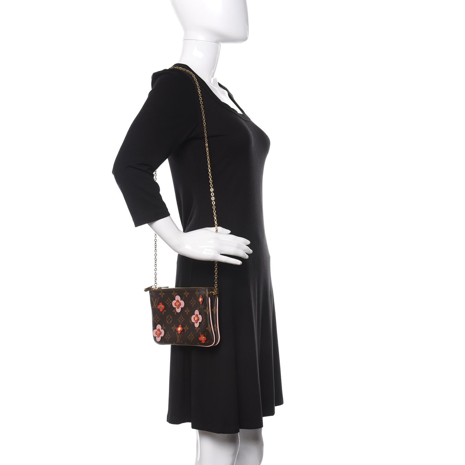 Louis Vuitton Monogram Blooming Flowers Double Zip Pochette 2 of 12