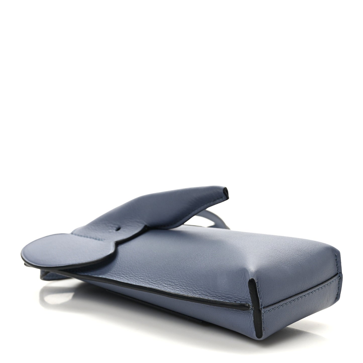 Calfskin Elephant Pouch Crossbody Bag Stone Blue