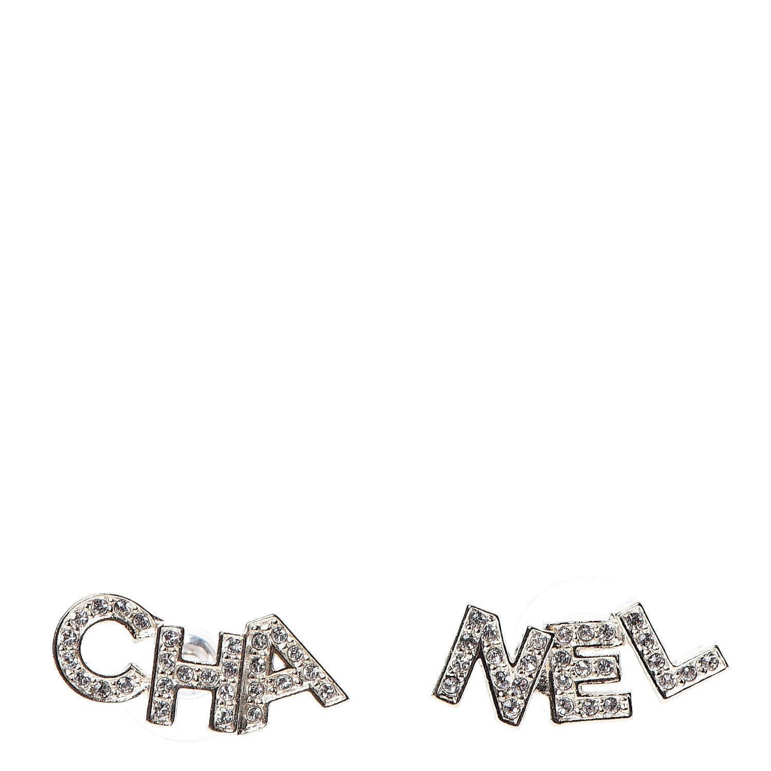 Chanel Crystal Pearl Signature Stud Earrings Gold 1 of 5