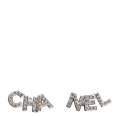 Chanel Crystal Pearl Signature Stud Earrings Gold 1 of 5