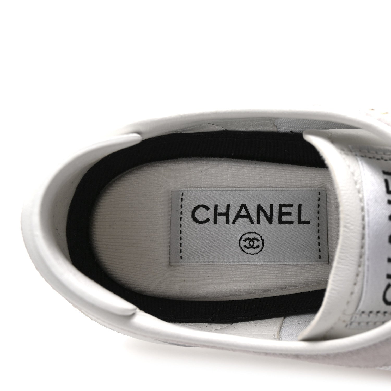 Chanel Suede Calfskin Fabric CC Sneakers 36 Light Pink White 8 of 10